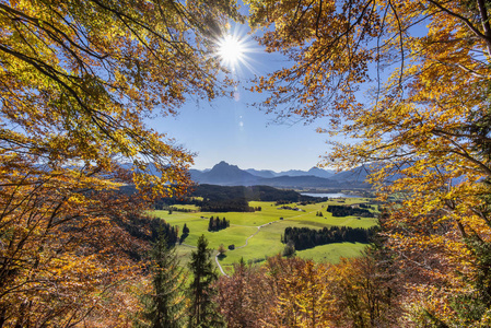 秋天的巴伐利亚乡村景观