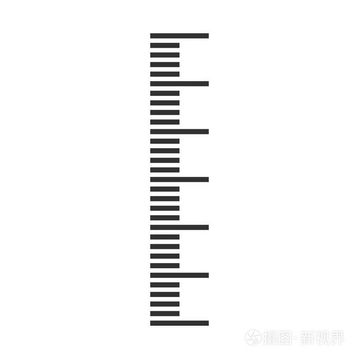 测量刻度 垂直位置的标尺标记.向量例证