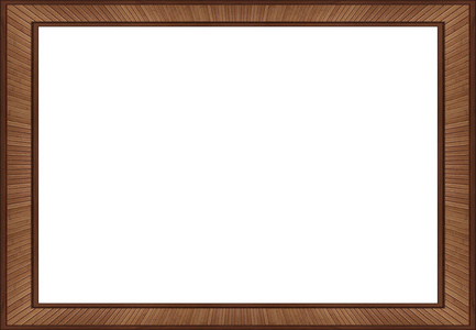 白色矩形框隔离在白色棕色胡桃木框架元素背景上.照片