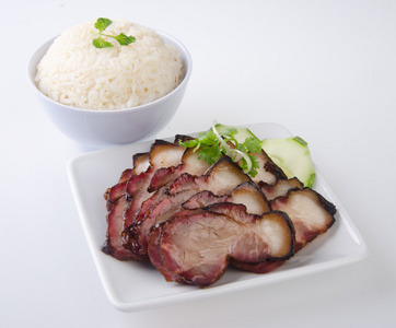 腹部镀的猪肉饭图片