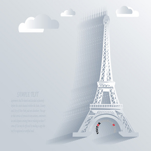 埃菲尔铁塔矢量背景抽象 3d 设计