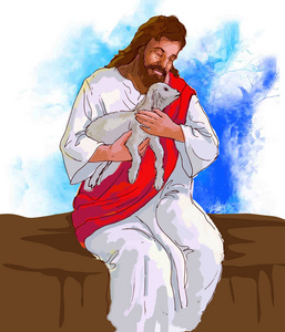 图罗波尔耶耶稣基督的绘画风格插图(耶胡)照片