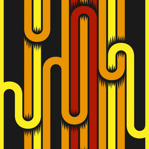 抽象几何用曲线去除无缝图案.黑色背景上的亮线纹理.矢量插图照片