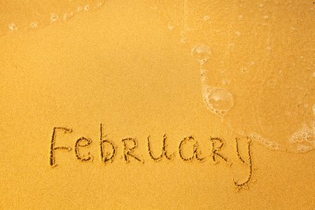 2 月写在沙上海滩纹理