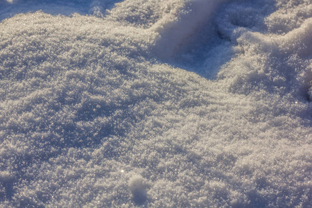 雪的质地。冬季魔术