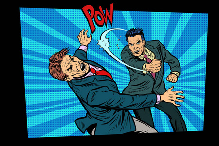 两个人碰拳打两个打架的人, 强拳照片