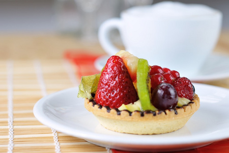 精浆果糖水果水果与咖啡特写照片