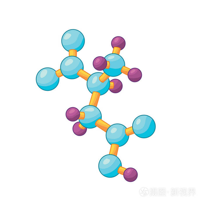 背景下创意蛋白分子图标的矢量图解设计