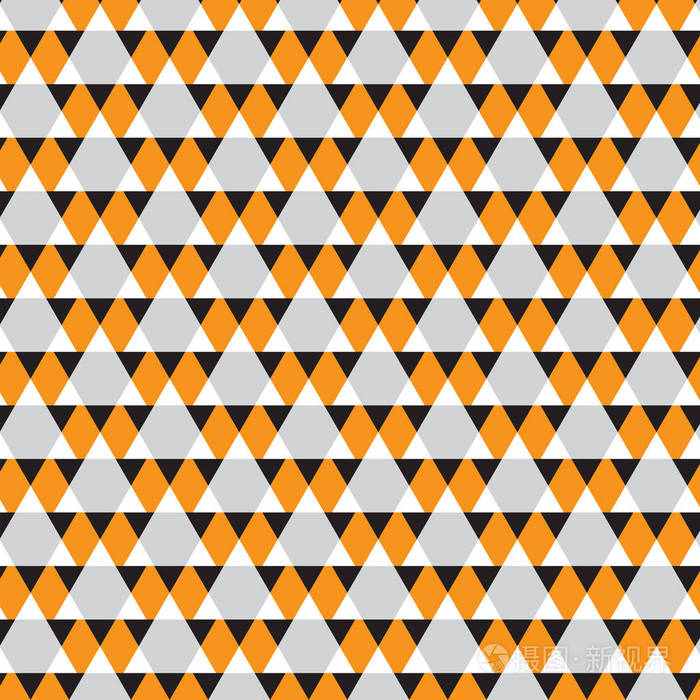 小橙白色大银色三角形重叠图案黑色背景插画-正版商用图片06jrz6-摄图