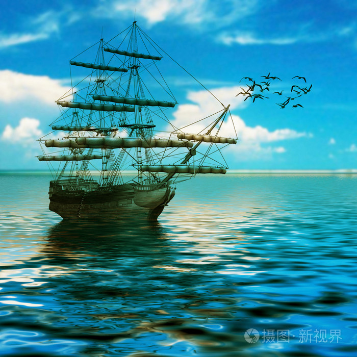 船在海中