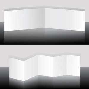 白色空白折叠式小册子矢量模板