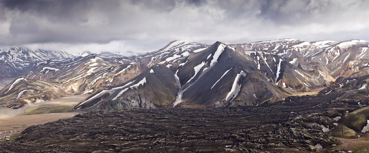 在冰岛，landmannalaugar panoramatic 视图山