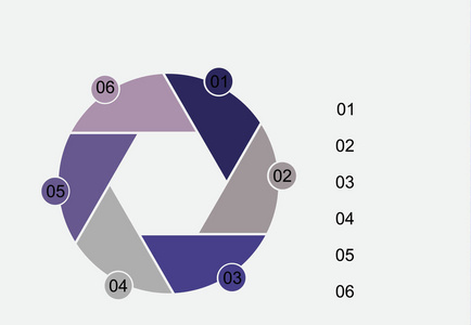 信息图是紫色在图片图表从圆圈为六位置的文本。业务演示网站项目信息图表