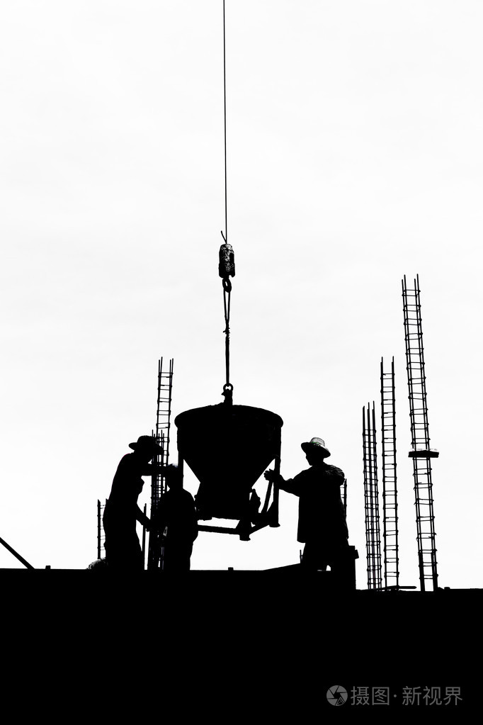 施工现场的剪影劳动水泥