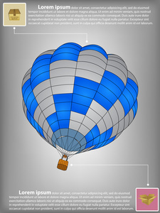 信息图图的热空气气球矢量图 eps 10，为商业和运输的概念