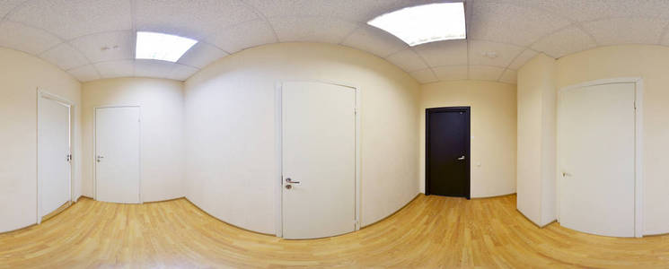 球形360度全景投影, 全景在内部空长的走廊与门和入口对不同的房间