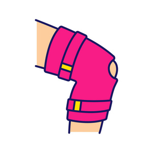 可调式腿部矫形器.矫形膝盖关节绷带照片