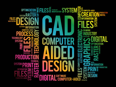 Cad计算机辅助设计词云 商业概念背景