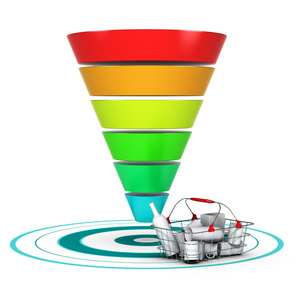 销售漏斗。市场营销或商业图表