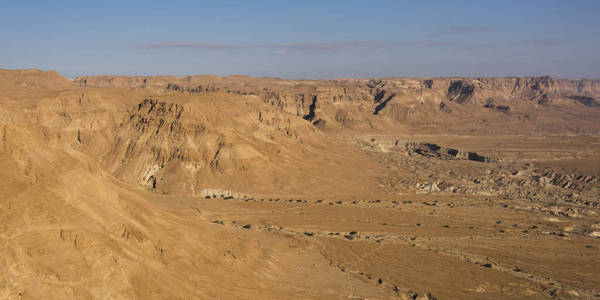 沙漠马萨达犹太沙漠死海地区以色列的风景景观