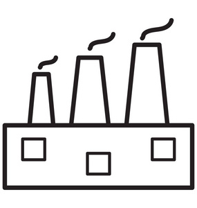 烟囱, 工厂隔离矢量图标可以很容易地修改或编辑