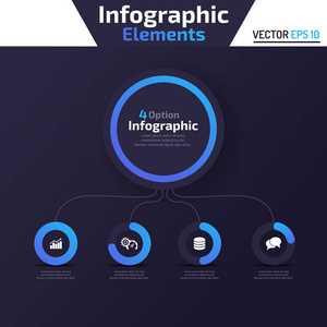 4选项图表元素概念模板