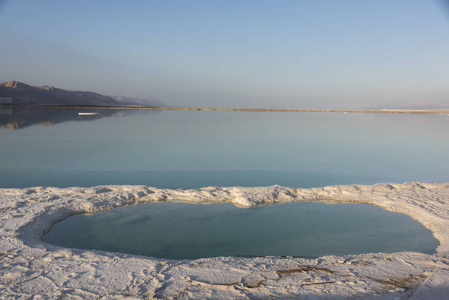 风景秀丽的盐湖, 死海, 以色列