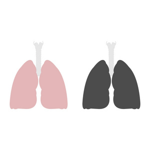 健康和不健康的肺部
