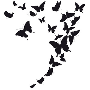 蝴蝶翅膀剪影图片