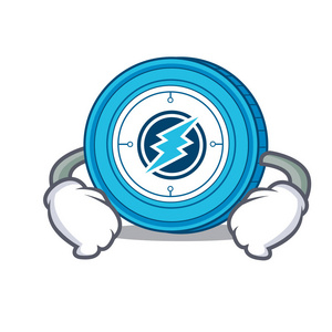 手上腰 Electroneum 硬币 chracter 卡通