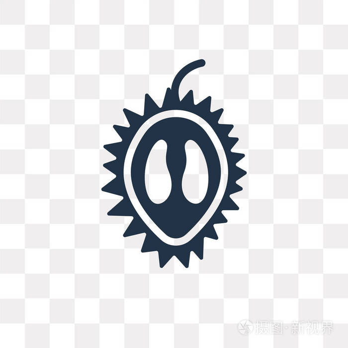 榴莲矢量图标隔离在透明背景下, 榴莲透明度概念可用于 web 和移动