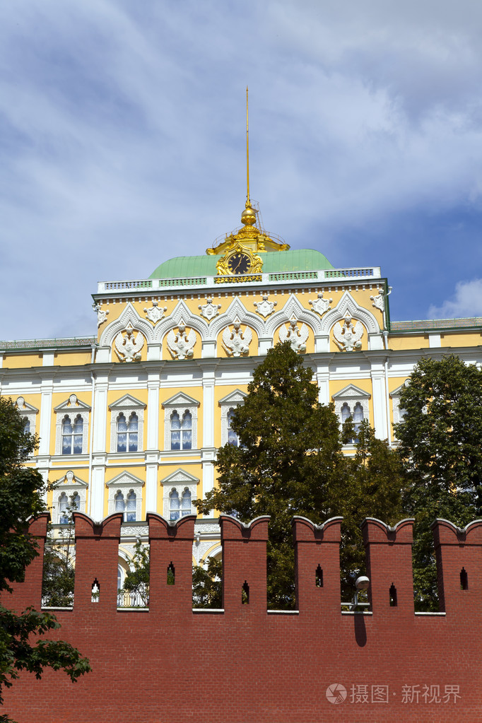 莫斯科克里姆林宫墙的一个片段