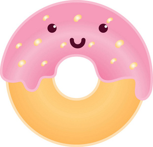 可爱的智能甜甜圈字符卡通照片