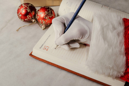 圣诞节圣诞老人手写明信片或信件