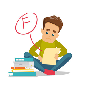 年轻女学生很伤心,因为她有学习朋友安慰伤心的学生考试失利伤心的