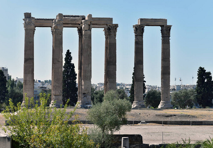科林斯顺序的专栏, 从奥林匹克宙斯的寺庙, 雅典, 希腊