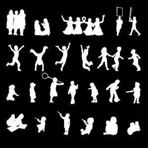 孩子们的剪影图片