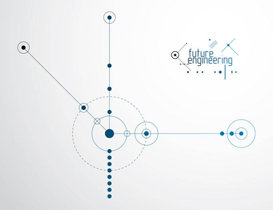 未来派的抽象矢量技术背景。机械工程壁纸