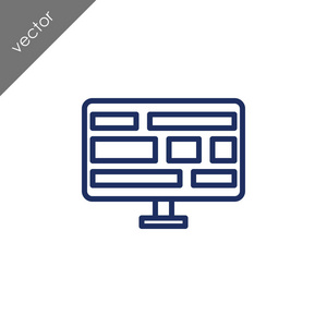 监视器演示文稿图标, 矢量插图