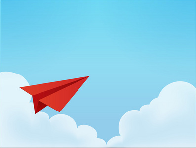 纸飞机在天空中照片