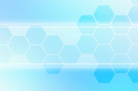 抽象的技术背景由一组六边形和其他几何形状组成的蓝颜色