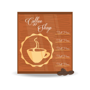 平板菜单不同类型的咖啡饮料
