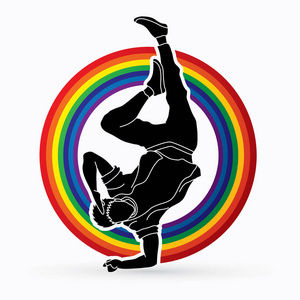 旋转轮背景图形矢量街舞b男孩舞蹈嘻哈舞蹈动作设计旋转轮背景图形矢