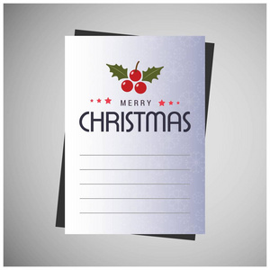 圣诞节贺卡设计与白色背景向量图片