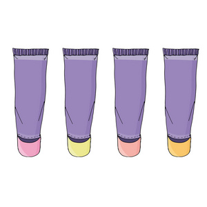 手霜和面部为冬季护肤.一组矢量手绘孤立插图.白色背景上的黑白素描.