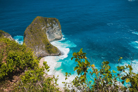 曼塔湾或 Kelingking 海滩上 Nusa Penida 岛，巴厘岛，印度尼西亚