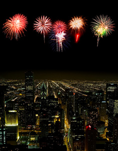 芝加哥城市景观的鸟瞰图