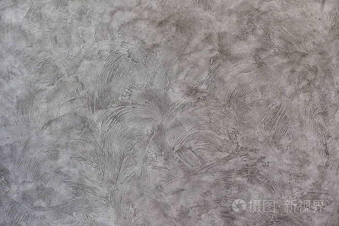 膨体的灰色腻子.复古又脏又臭的或背景威尼斯灰泥纹理作为模式墙