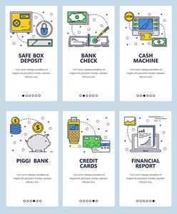 矢量线艺术 web 和移动应用程序模板集