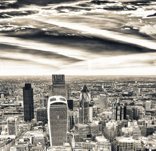 伦敦城市天际线鸟瞰图
